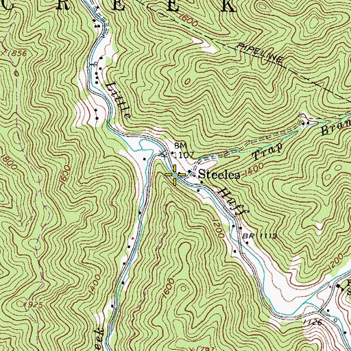 Topographic Map of Trap Branch, WV