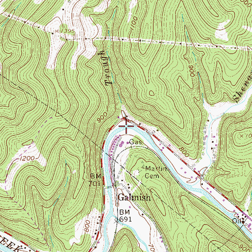 Topographic Map of Trough Run, WV