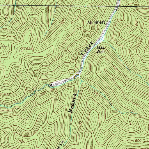 Topographic Map of Twin Branch, WV