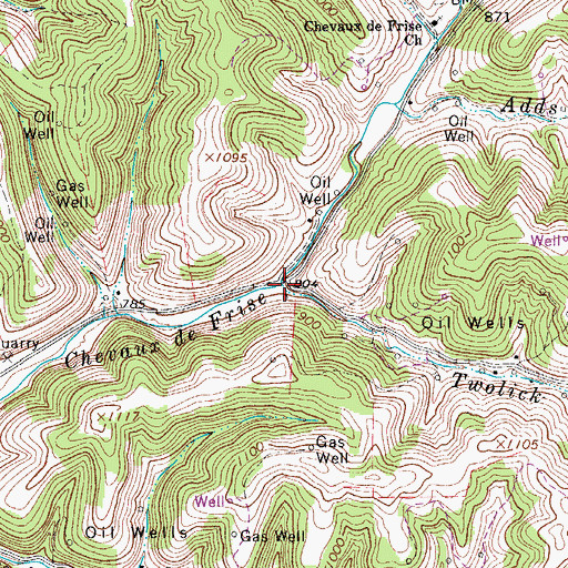 Topographic Map of Twolick Run, WV