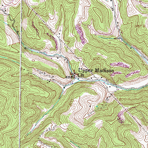 Topographic Map of Upper Madison Church, WV