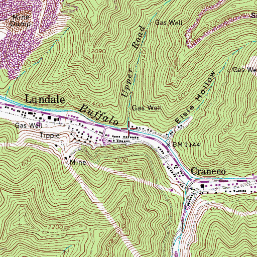 Topographic Map of Upper Road Branch, WV