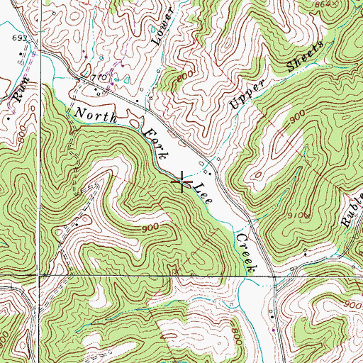 Topographic Map of Upper Sheets Run, WV