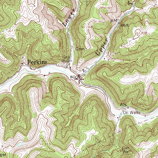 Topographic Map of Upper Two Run, WV