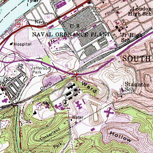 Topographic Map of Ward Hollow, WV