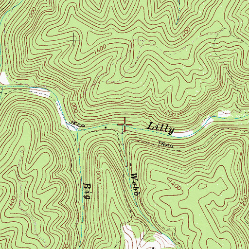 Topographic Map of Webb Branch, WV
