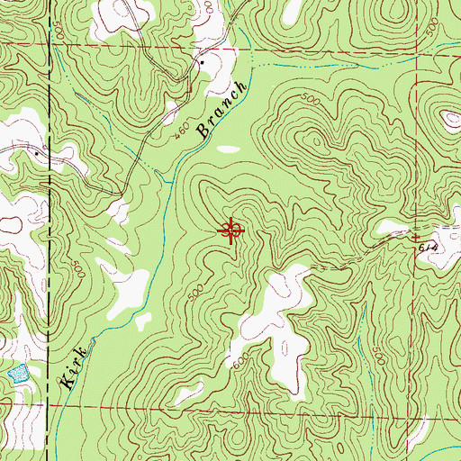 Topographic Map of Kirk Branch Gas Field, AL