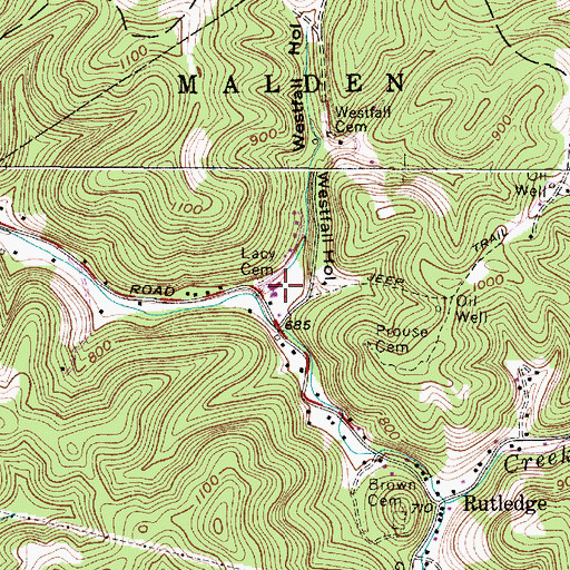 Topographic Map of Westfall Hollow, WV