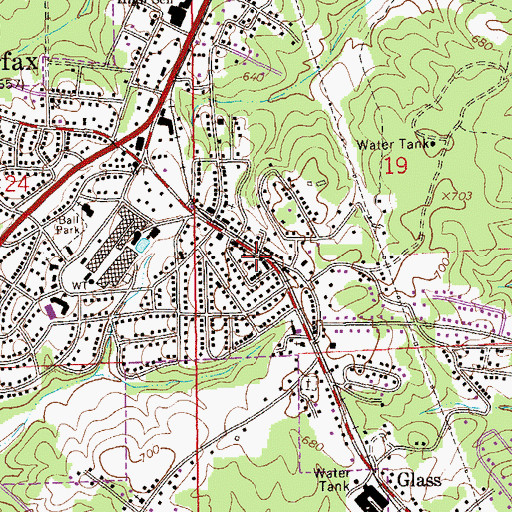 Topographic Map of Fairfax Congregational Holiness Church, AL