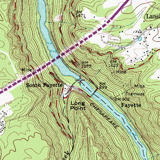 Topographic Map of Wolf Creek, WV