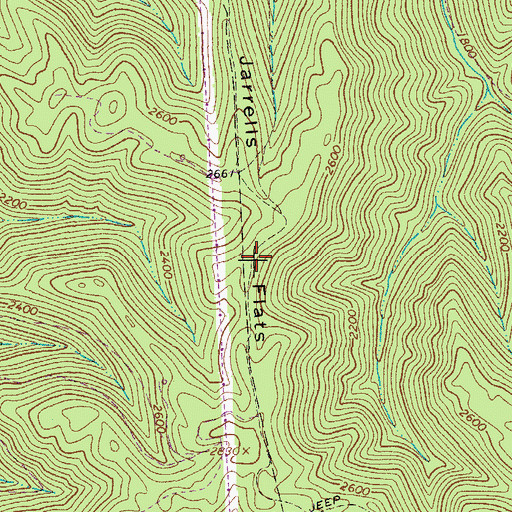 Topographic Map of Jarrells Ridge, WV