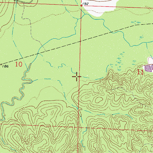 Topographic Map of Woolbank Creek Gas Field, AL