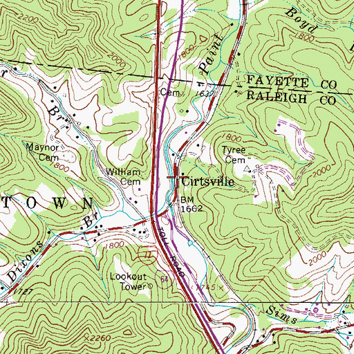 Topographic Map of Cirtsville, WV