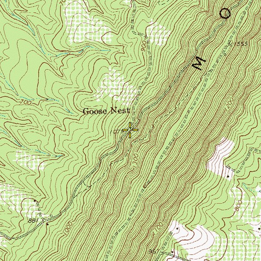 Topographic Map of Goose Nest, WV