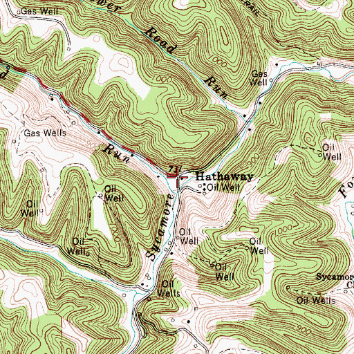 Topographic Map of Hathaway, WV