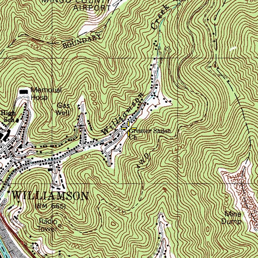 Topographic Map of Shiloh Church, WV