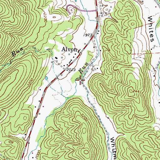 Topographic Map of Whitmans Draft, WV