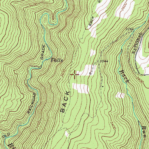Topographic Map of Back Ridge, WV