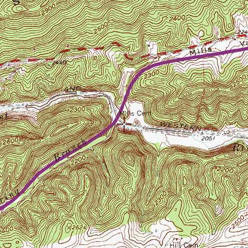 Topographic Map of Big Spring Branch, WV