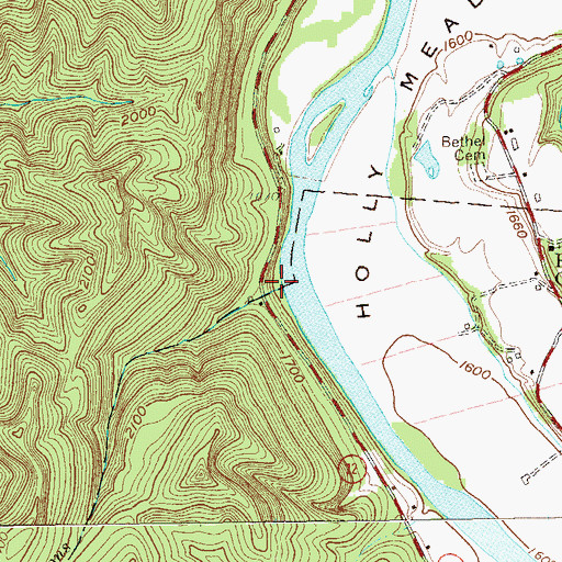 Topographic Map of Brannons Run, WV