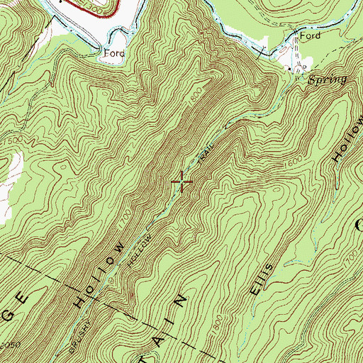 Topographic Map of Brushy Hollow Trail, WV