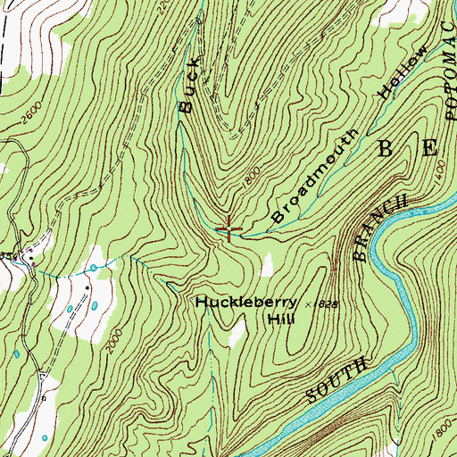 Topographic Map of Buck Hollow, WV