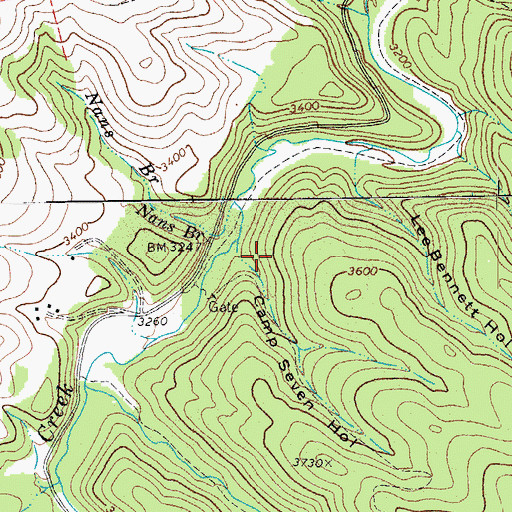 Topographic Map of Camp Seven Hollow, WV