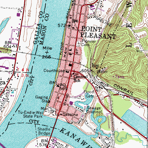 Topographic Map of Central School (historical), WV
