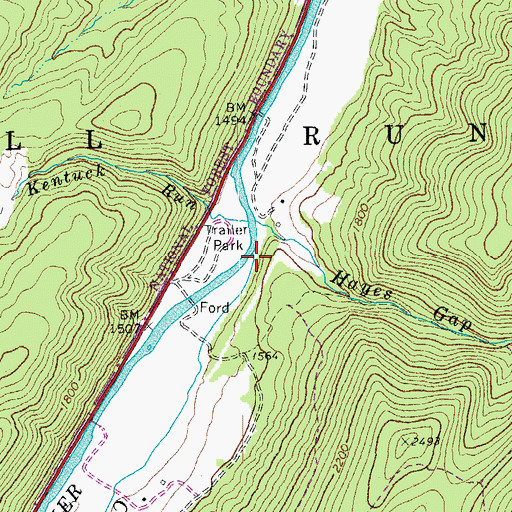 Topographic Map of Conrad Gap Run, WV
