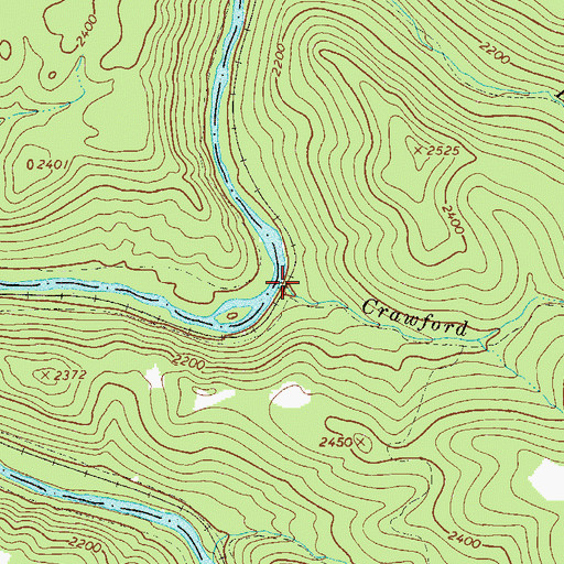 Topographic Map of Crawford Branch, WV