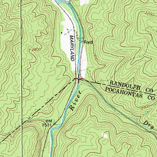 Topographic Map of Dry Fork, WV