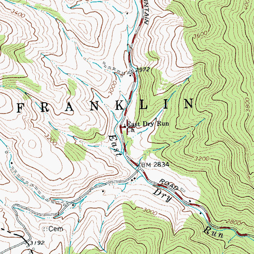 Topographic Map of East Dry Run Church, WV
