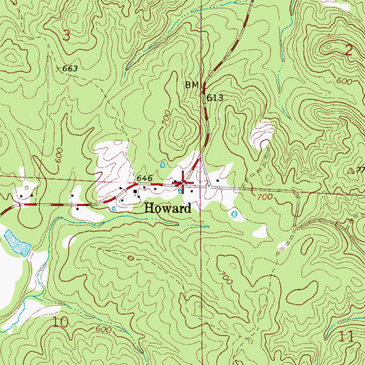 Topographic Map of Howard, AL