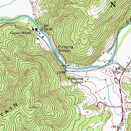 Topographic Map of Fleming Run, WV