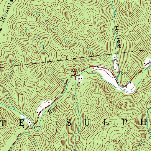 Topographic Map of Fletcher Hollow, WV
