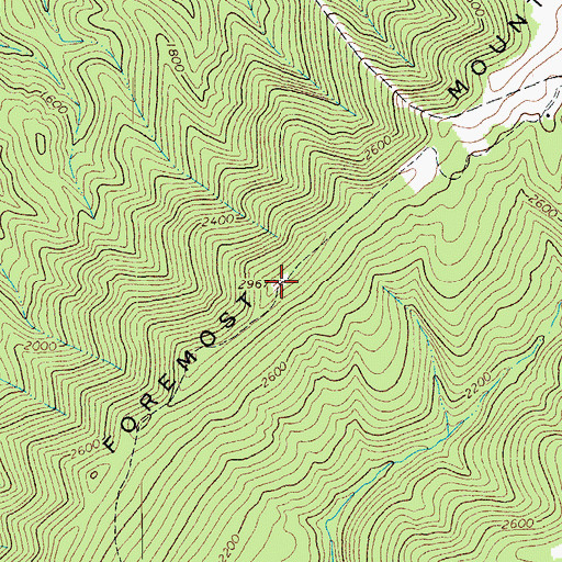 Topographic Map of Foremost Mountain, WV