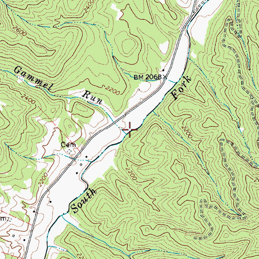 Topographic Map of Gammel Run, WV