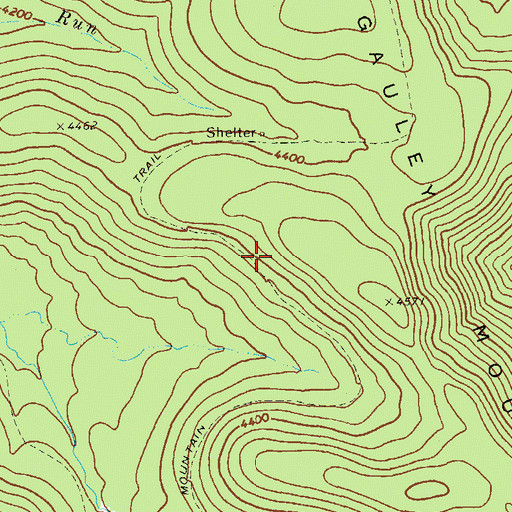 Topographic Map of Gauley Mountain Trail, WV