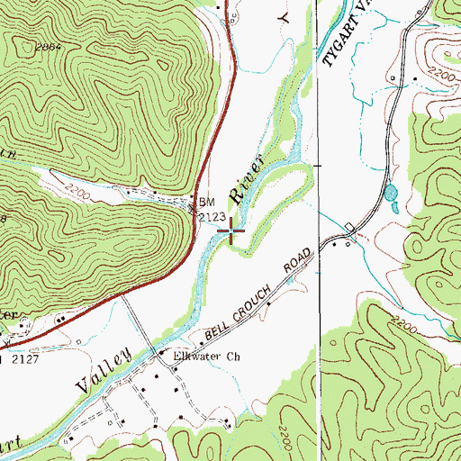 Topographic Map of Gibson Run, WV
