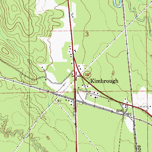 Topographic Map of Kimbrough, AL