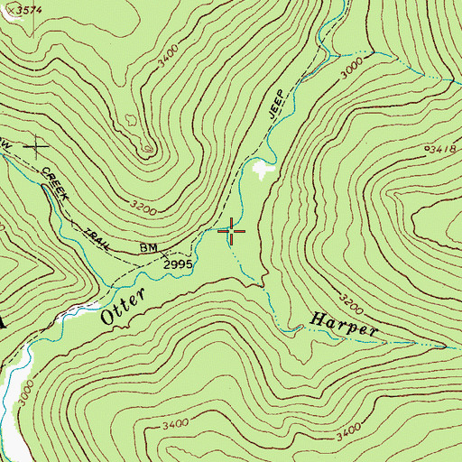 Topographic Map of Harper Run, WV