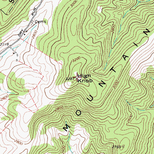 Topographic Map of High Knob, WV