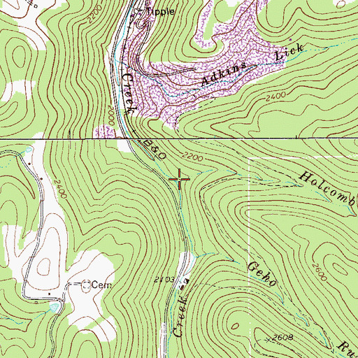 Topographic Map of Holcomb Run, WV