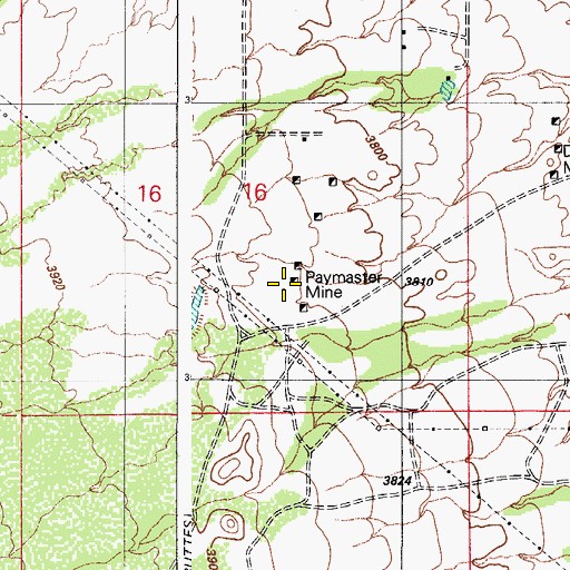 Topographic Map of Paymaster Mine, AZ