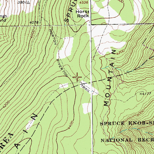 Topographic Map of Horton Riverton Trail, WV