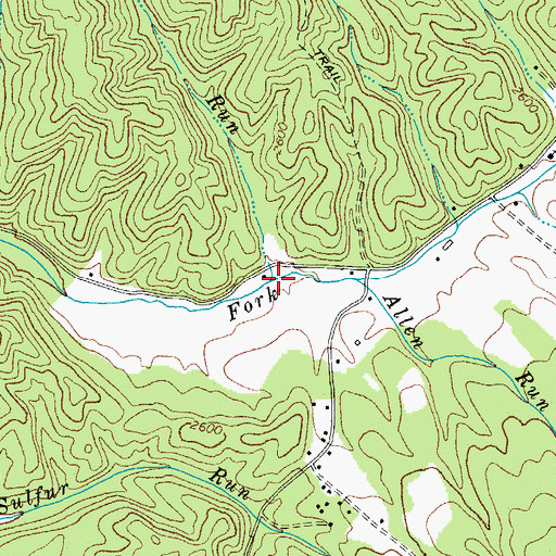 Topographic Map of Jakes Run, WV