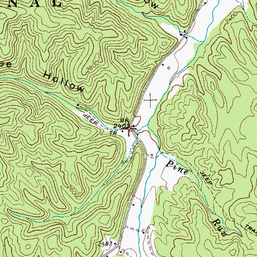 Topographic Map of John Lee Hollow, WV