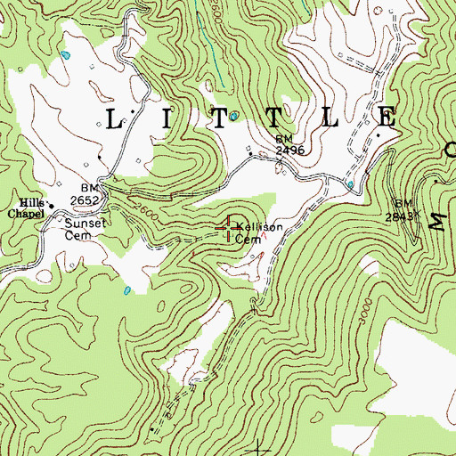 Topographic Map of Kellison Cemetery, WV