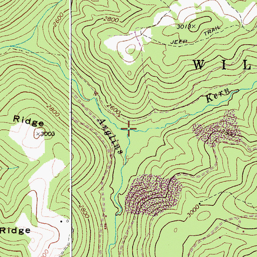 Topographic Map of Kern Branch, WV