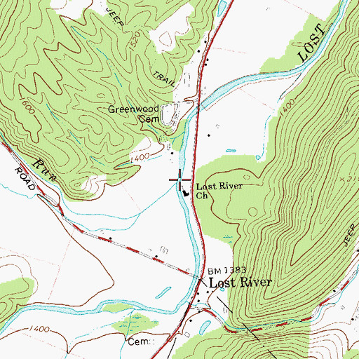 Topographic Map of Kimsey Run, WV